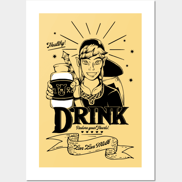 Drink Lon Lon Milk Wall Art by Tosky